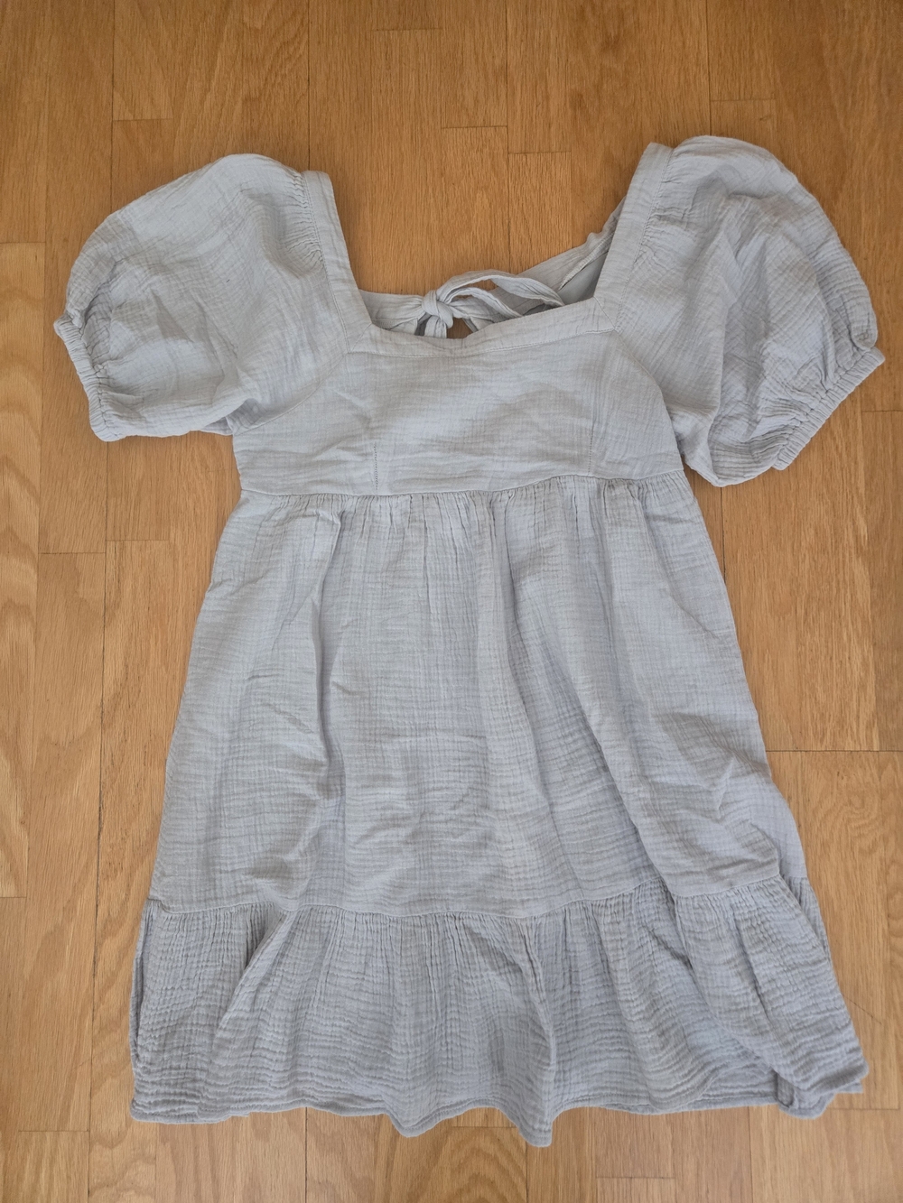 Light Blue Puff Sleeve Dress